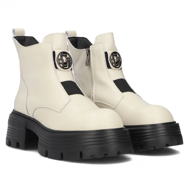 Leather ankle boots DBT6432/24 LT BE beige