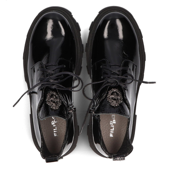 Leather boots Filippo 30056 black lacquered