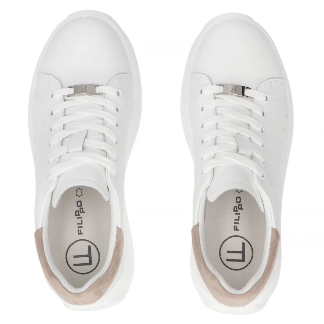 Leather sneakers Filippo DP6739/26 WH BE white