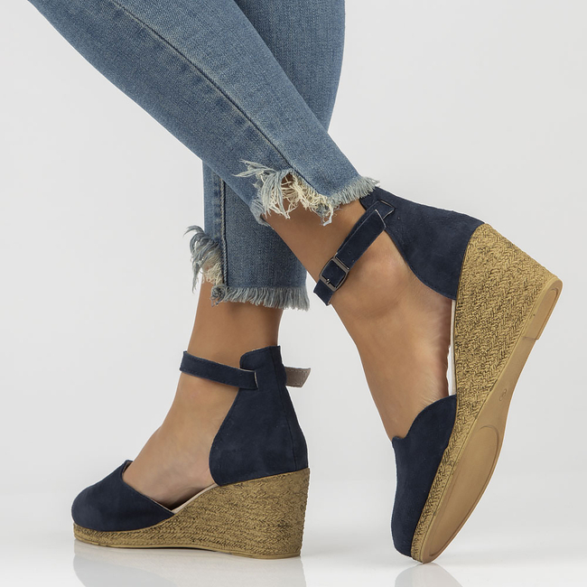 Leather sandals Filippo DS1394/22 NV navy blue