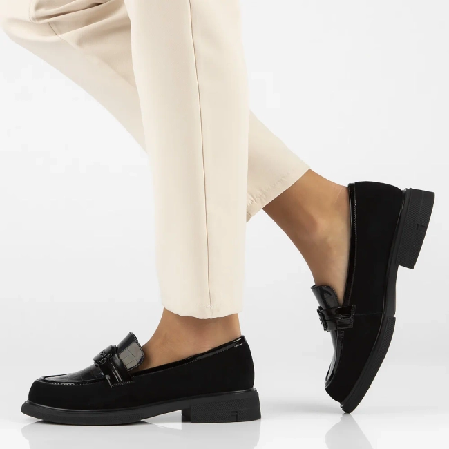 Skórzane lordsy Filippo DP6273/24 BK czarne