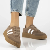 Skórzane sneakersy Filippo DP6776/26 BE WH brązowe