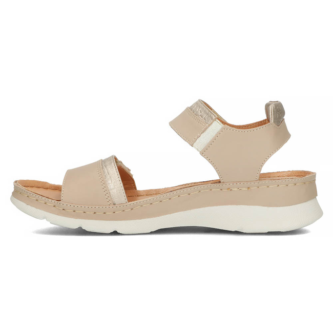 Skórzane sandały Filippo K193 beżowe