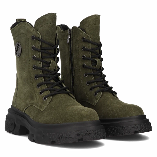 Leather ankle boots DBT6443/24 KH khaki