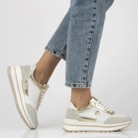 Skórzane sneakersy Filippo DP6858/25 WH GO biało złote