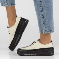 Skórzane półbuty na platformie Filippo DP3624/24 BE beżowe