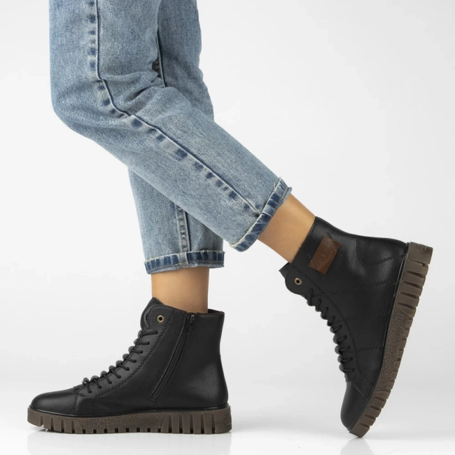 Ankle Boots Rieker leather Y3421-00 Black