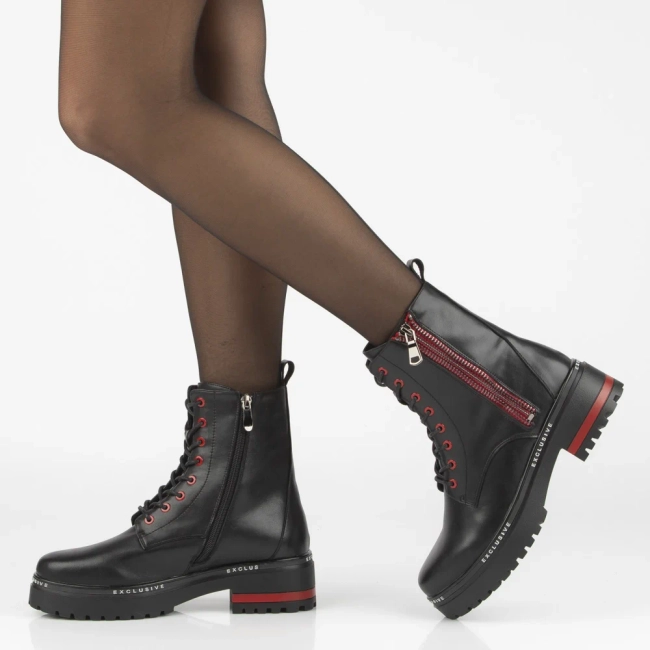 Leather ankle boots Filippo DBT6601/25 BK black