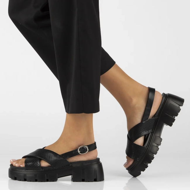 Leather sandals Filippo DS6059/24 BK black