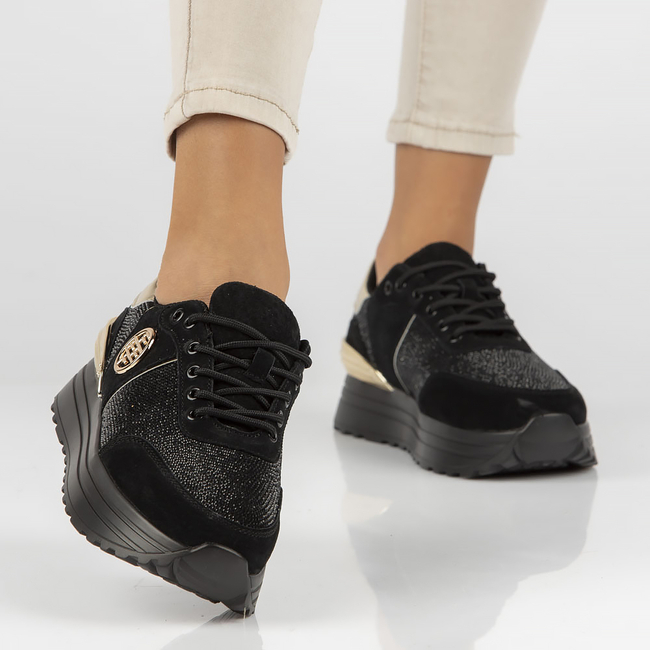 Leather sneakers Filippo DP3538/23 BK D black