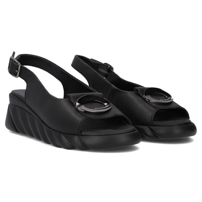 Leather sandals Filippo DS7011/25 BK black