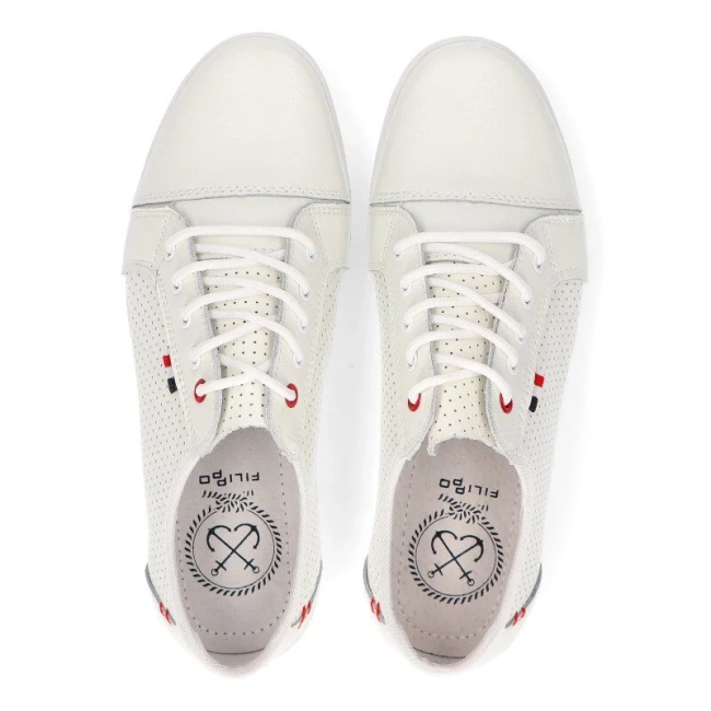 Skórzane półbuty Filippo DP009/24 WH białe