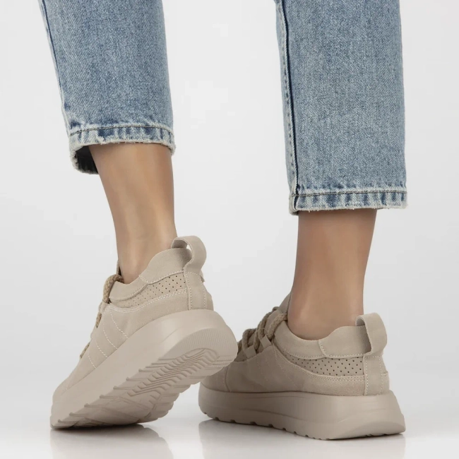 Skórzane sneakersy Filippo DP6706/25 BE beżowe