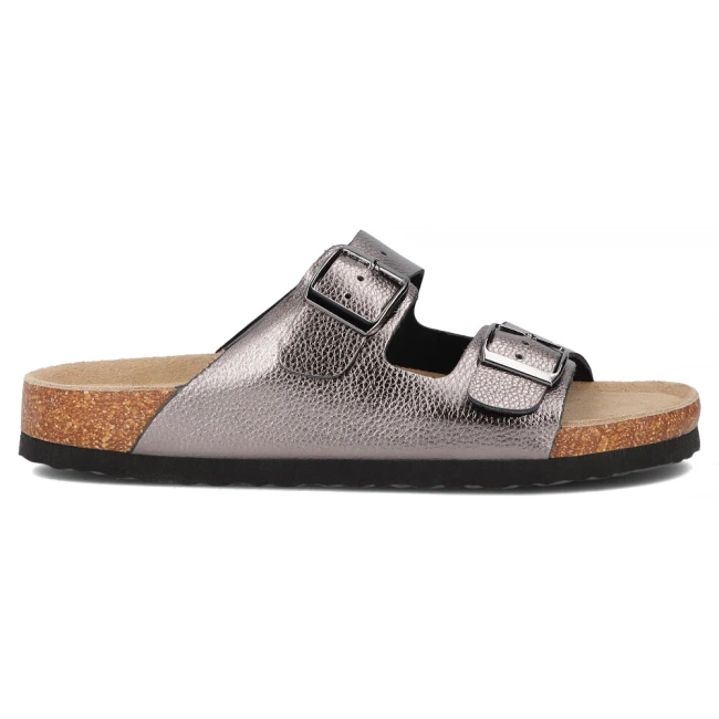 Skórzane klapki Filippo DK7062/25 GN gun metal