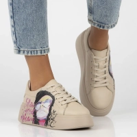 Leather sneakers Filippo DP6835/25 BE beige