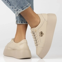 Leather sneakers Filippo DP6058/25 BE H beige