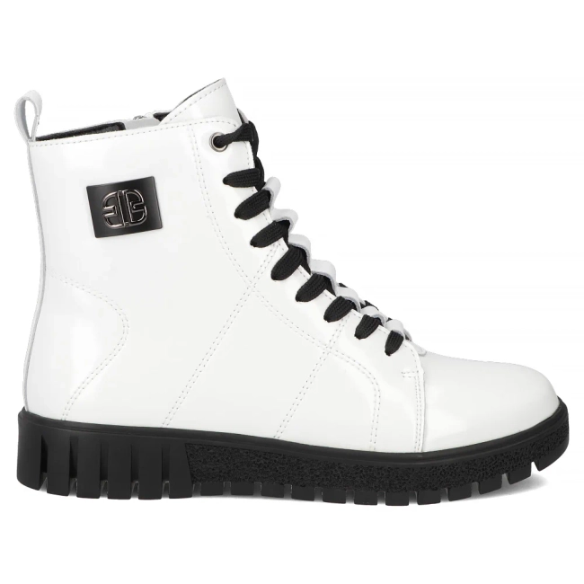 Skórzane trzewiki Filippo DBT7273/25 WH białe