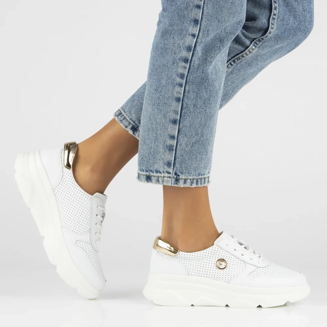 Leather Sneakers Filippo DP2138/24 WH white