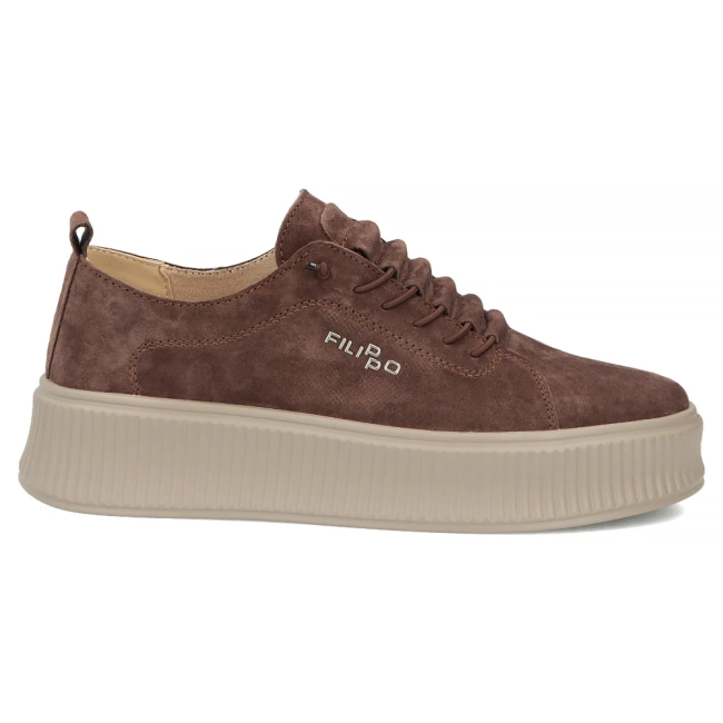 Skórzane sneakersy Filippo DP8343/26 D BR ciemnobrązowe