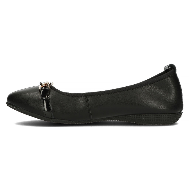 Skórzane baleriny Filippo DP3709/22 BK czarne