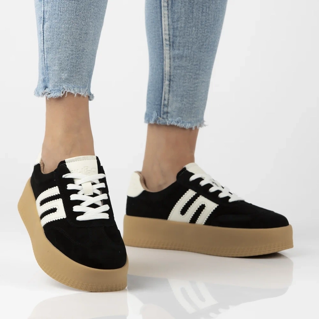 Skórzane sneakersy Filippo DP6994/25 BK czarne