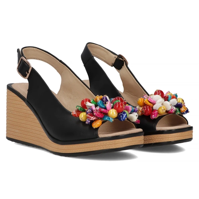 Leather sandals Filippo DS6021/24 BK black