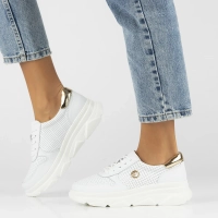 Skórzane Sneakersy Filippo DP2138/24 WH białe