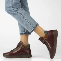 Leather ankle boots Rieker N1305-35 maroon