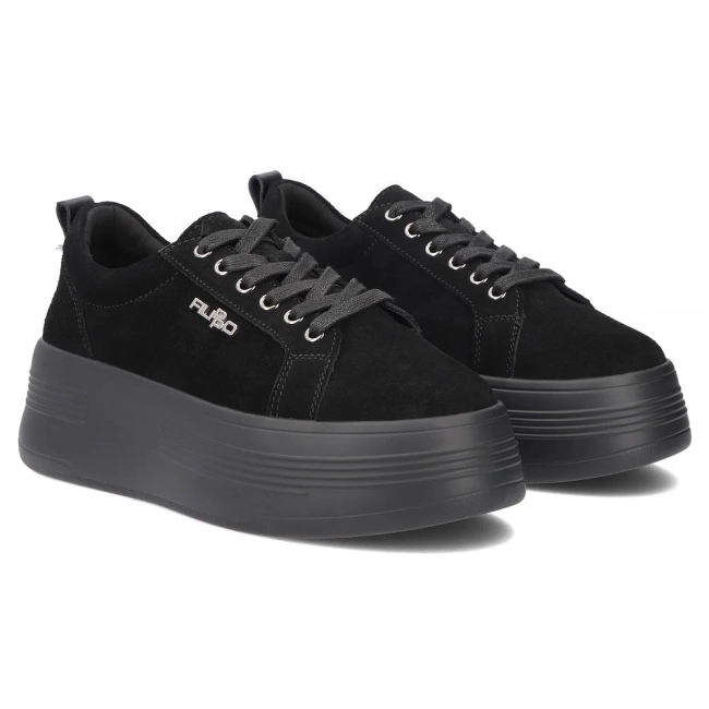 Skórzane sneakersy Filippo DP8114/26 BK czarne