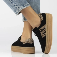 Skórzane sneakersy Filippo DP6744/25 BK LEO czarne