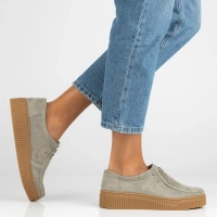 Skórzane półbuty na platformie Filippo DP7500/26 KH khaki