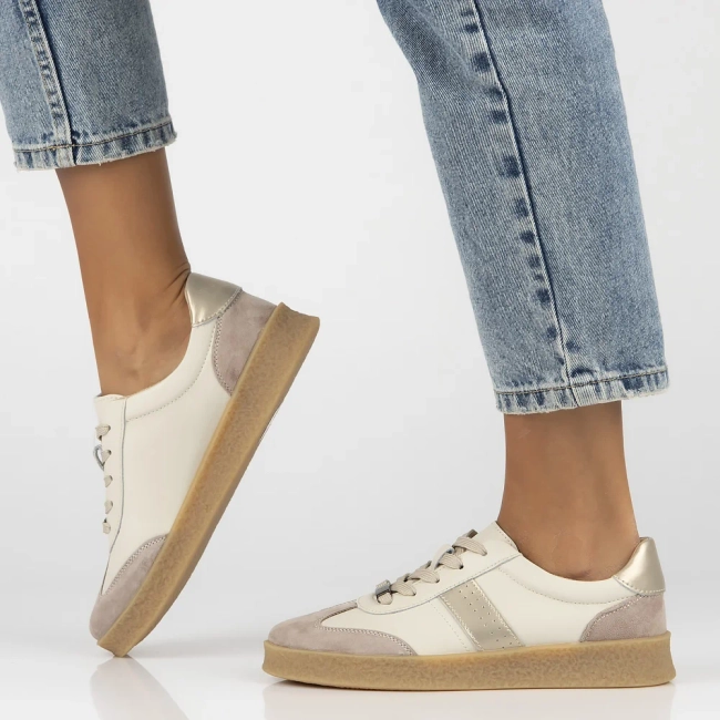 Leather sneakers Filippo DP6799/25 BE GO beige