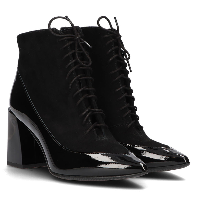 Skórzane botki Sagan 4635 czarne