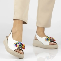 Leather sandals Filippo DS6983/25 WH white