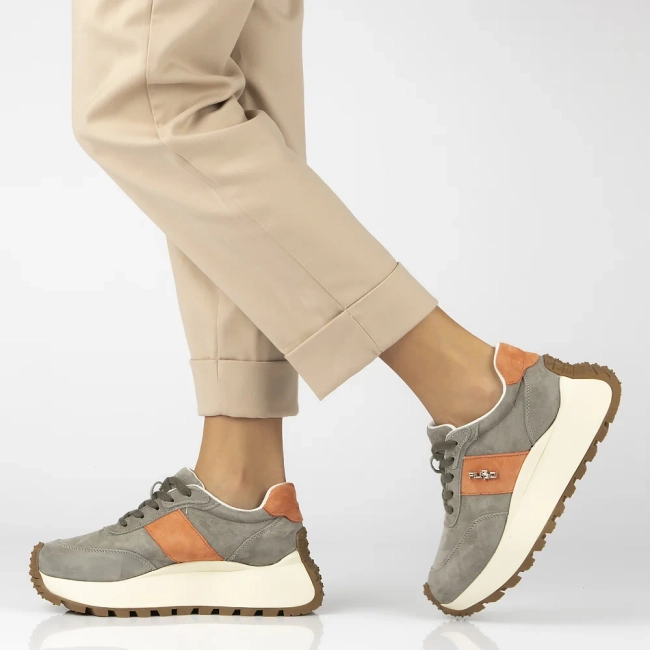 Leather sneakers Filippo DP6785/25 KH OR grey