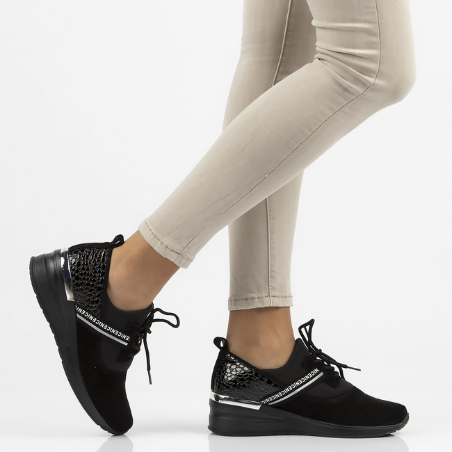 Leather sneakers Filippo DP1388/22 BK BK black