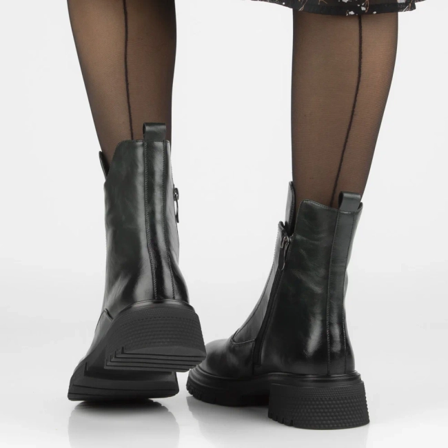 Skórzane botki Filippo DBT7465/25 GE ciemnozielone