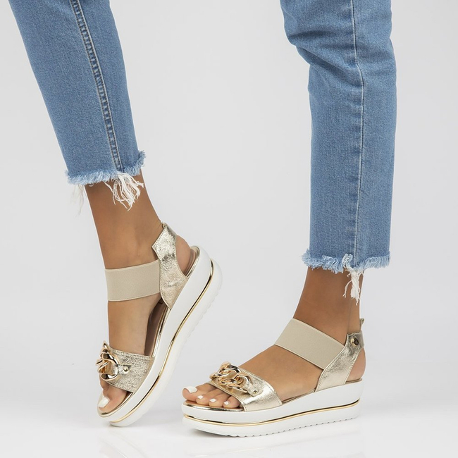 Leather sandals Filippo 104 gold