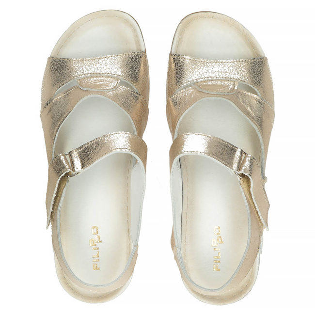 Skórzane sandały Filippo 50086 złote