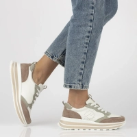 Leather sneakers Filippo DP6787/25 WH BE white beige