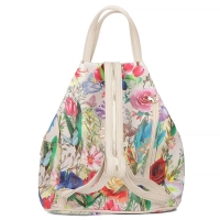 Beige backpack floral backpack