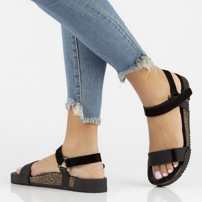 Leather sandals Yokono ROSS-002 black