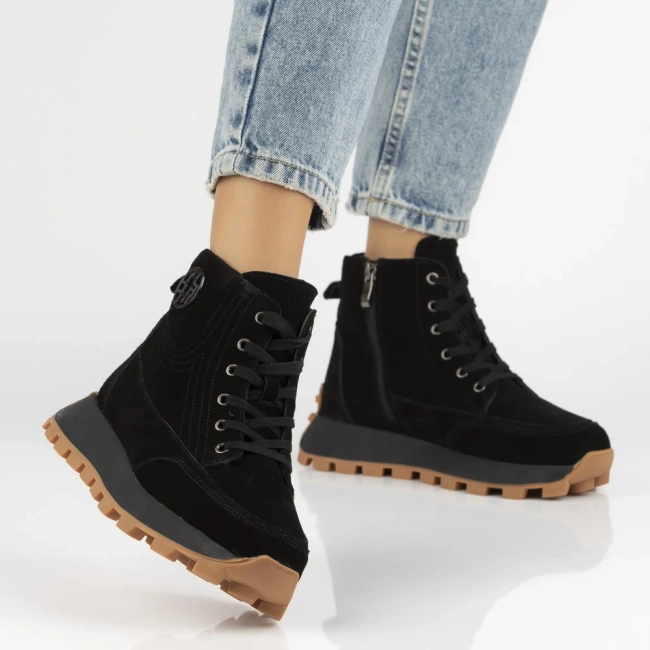 Leather ankle boots Filippo DBT7160/25 BK black