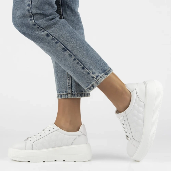 Leather sneakers Filippo DP7285/25 WH white