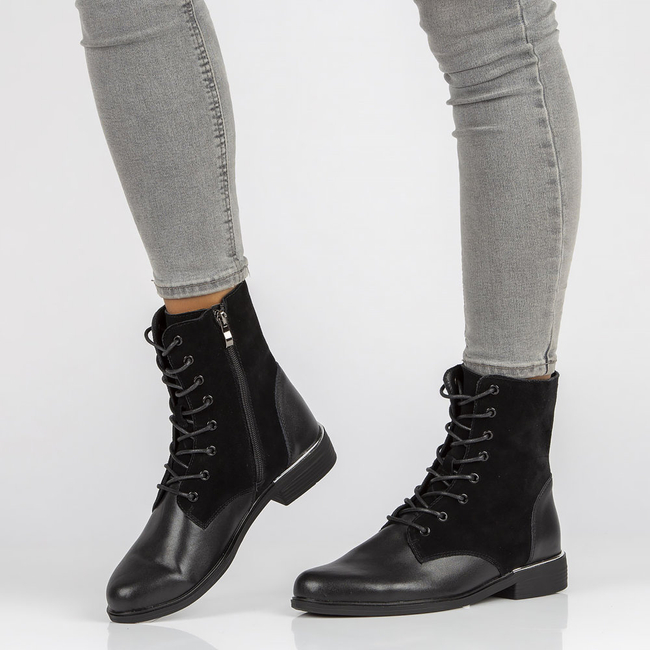 Skórzane botki Filippo DBT3229/21 BK L czarne