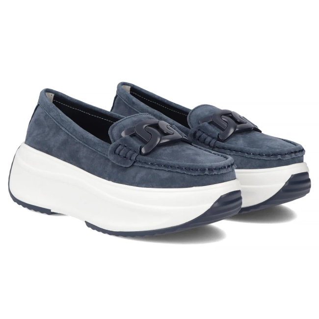Leather shoes Filippo DP6132/25 NV navy blue
