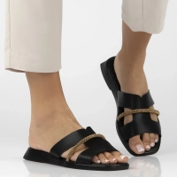 Leather flip-flops Filippo DK6878/25 BK black