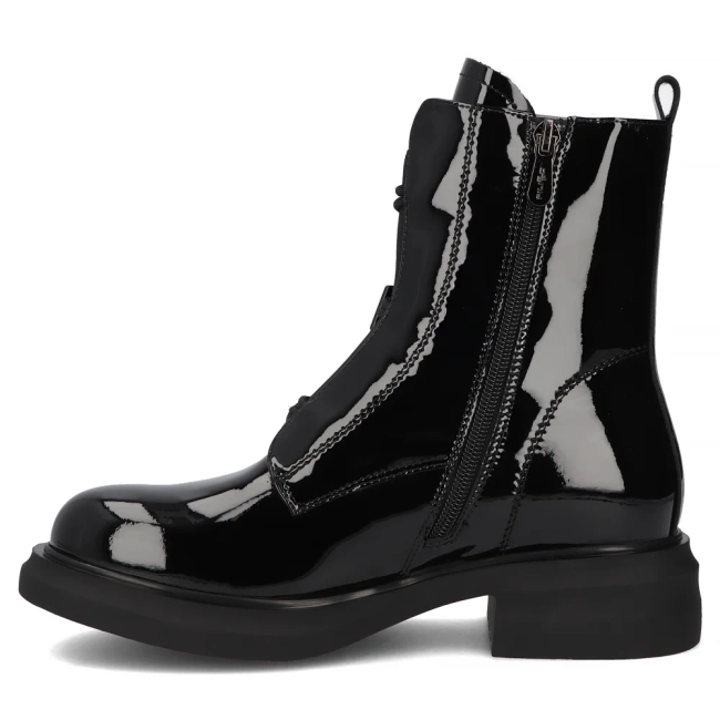 Skórzane botki Filippo DBT7223/25 BK czarne