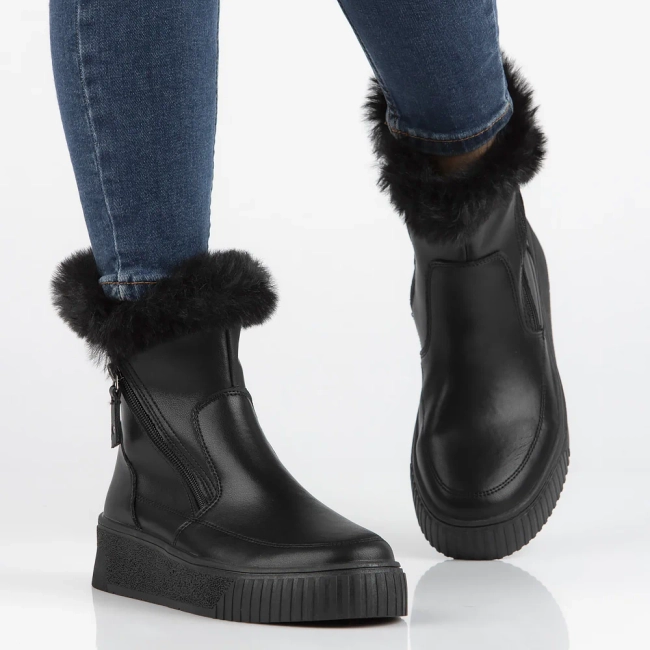 Leather ankle boots DBT6484/24 BK black