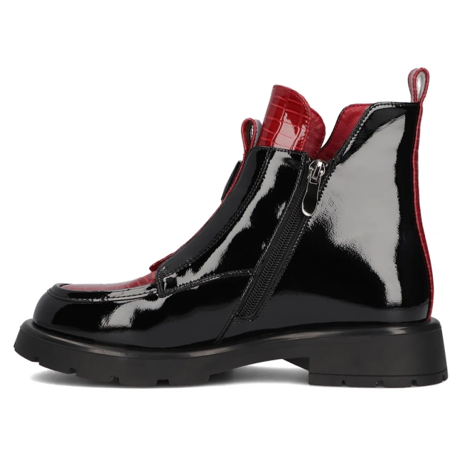 Leather ankle boots Filippo DBT6570/24 BK RD black